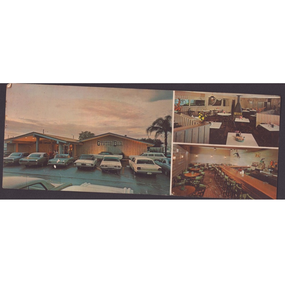 The Oyster Bar Clearwater Florida FL Restaurant Cars 1960s Chrome Postcard